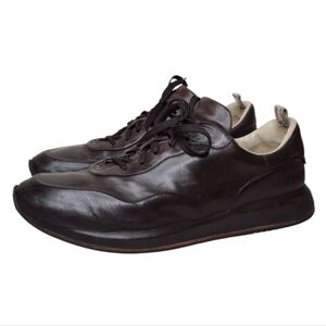 Officine Creative Race Lux Brown Leather Lace Up Sneakers Sz 13